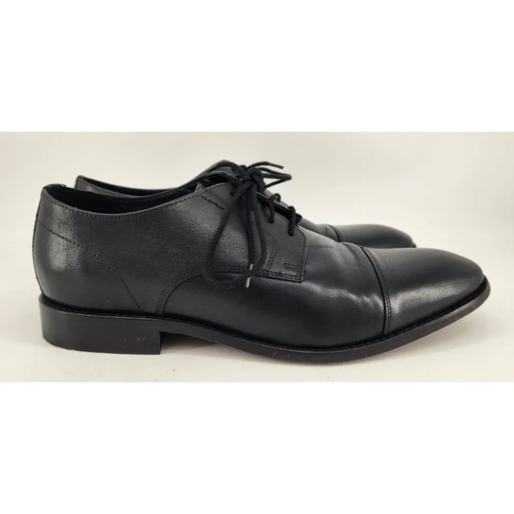 Bostonian Nantucket Dress Shoes Men's‎ 10 W Wide Cap Toe Black Leather Oxford